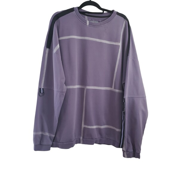 2XL Saks Fifth Avenue Madison Supply Purple Crewneck Utility Sweater Shirt Men - Picture 1 of 12